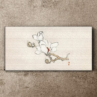 Tablou canvas Flori de magnolie pe un fundal deschis