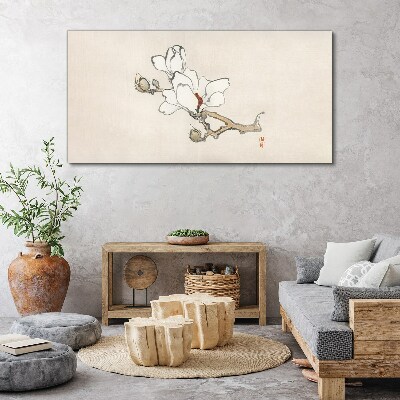 Tablou canvas Flori de magnolie pe un fundal deschis