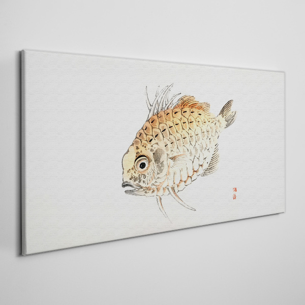 Tablou canvas Pește de aur pe fundal alb