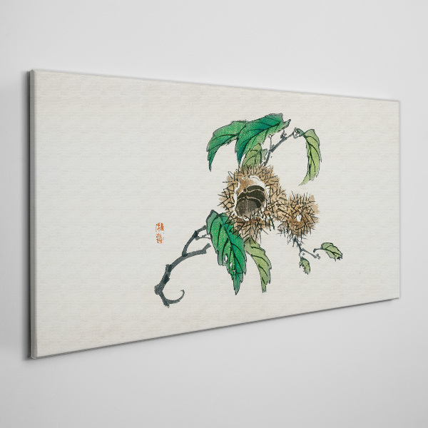 Tablou canvas Ramura de castan cu frunze
