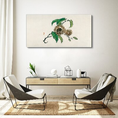 Tablou canvas Ramura de castan cu frunze