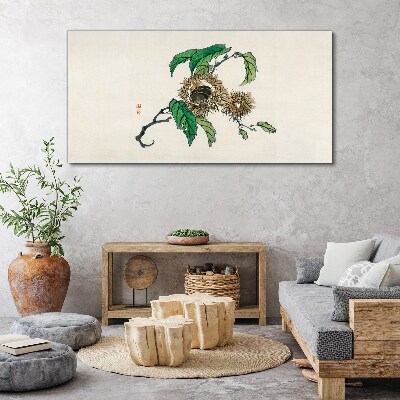 Tablou canvas Ramura de castan cu frunze