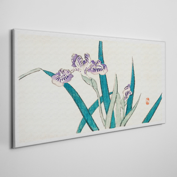 Tablou canvas Flori de iris pe un fundal deschis