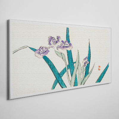 Tablou canvas Flori de iris pe un fundal deschis