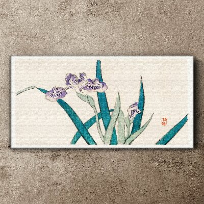 Tablou canvas Flori de iris pe un fundal deschis