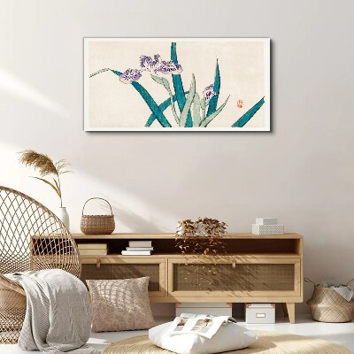 Tablou canvas Flori de iris pe un fundal deschis