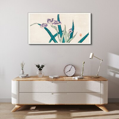 Tablou canvas Flori de iris pe un fundal deschis