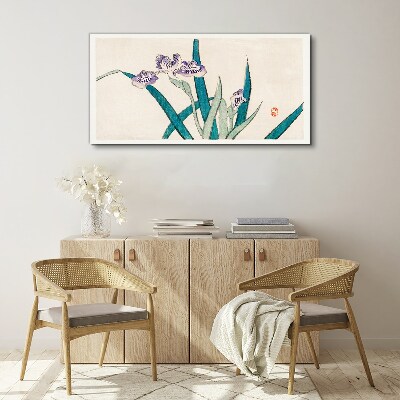 Tablou canvas Flori de iris pe un fundal deschis