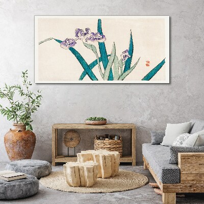 Tablou canvas Flori de iris pe un fundal deschis