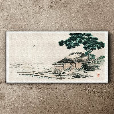 Tablou canvas Căsuță liniștită, lângă lac