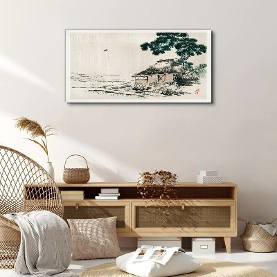 Tablou canvas Căsuță liniștită, lângă lac