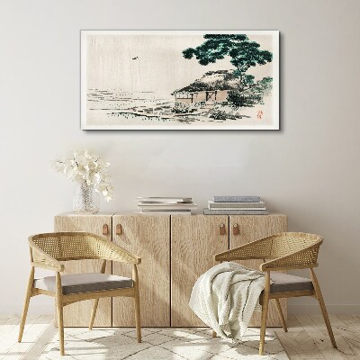 Tablou canvas Căsuță liniștită, lângă lac