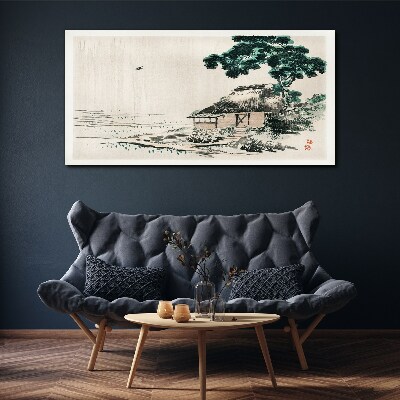 Tablou canvas Căsuță liniștită, lângă lac