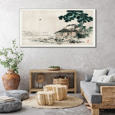 Tablou canvas Căsuță liniștită, lângă lac