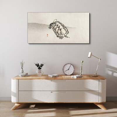 Tablou canvas Broasca testoasa pe un fundal minimalist