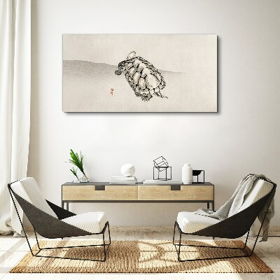 Tablou canvas Broasca testoasa pe un fundal minimalist