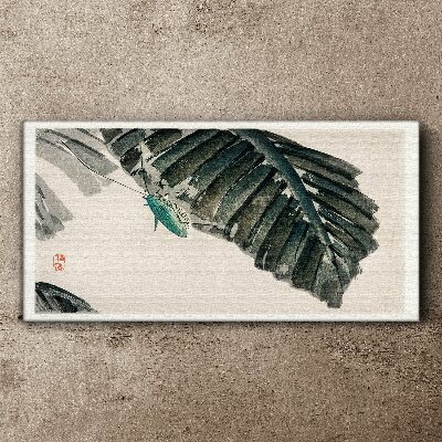 Tablou canvas O insectă zveltă pe frunze
