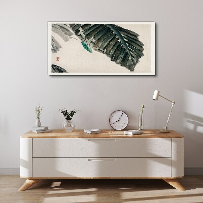 Tablou canvas O insectă zveltă pe frunze