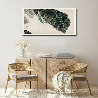 Tablou canvas O insectă zveltă pe frunze