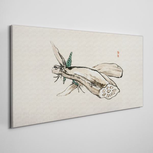Tablou canvas Fluture pe un fundal de lotus