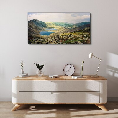 Tablou canvas Peisaj montan cu un lac