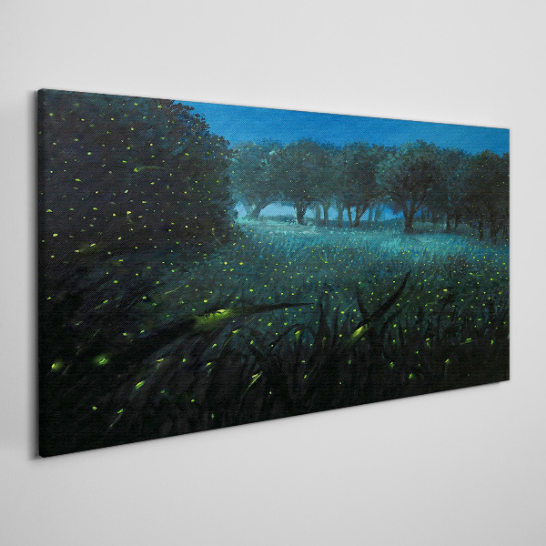 Tablou canvas Lumini de noapte în pădure