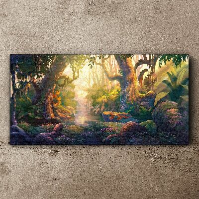 Tablou canvas flori de râu de pădure fantezie