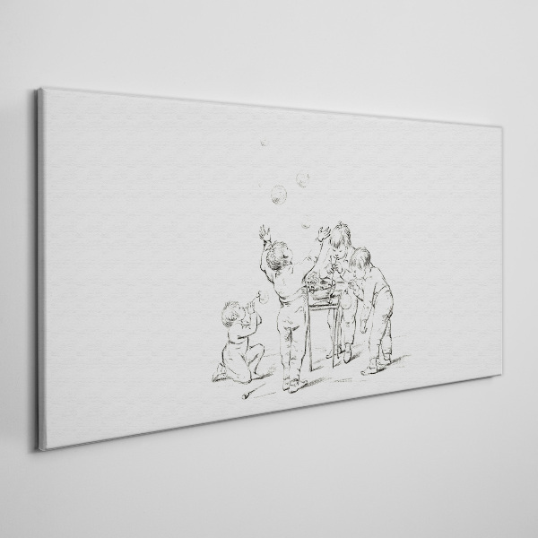 Tablou canvas Copii care se joacă cu bule de săpun