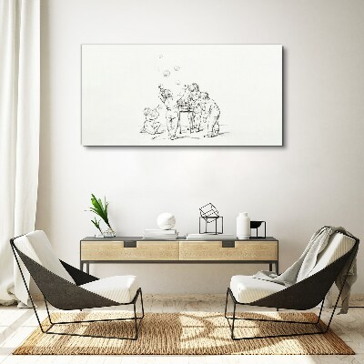 Tablou canvas Copii care se joacă cu bule de săpun