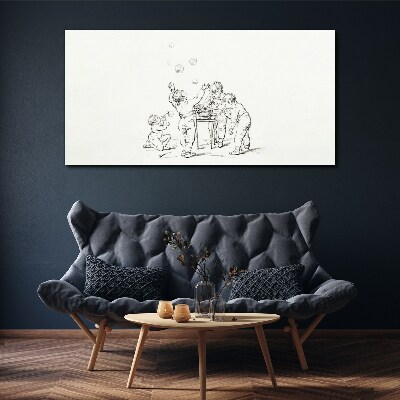 Tablou canvas Copii care se joacă cu bule de săpun