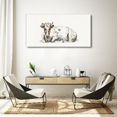 Tablou canvas O vacă liniştită în pajişte