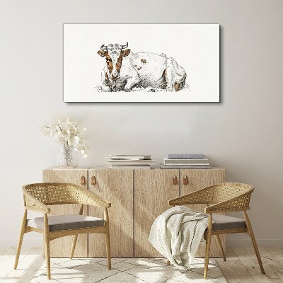 Tablou canvas O vacă liniştită în pajişte
