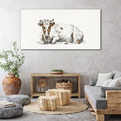 Tablou canvas O vacă liniştită în pajişte