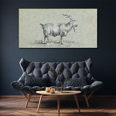 Tablou canvas Capră pe un fundal de hârtie gri