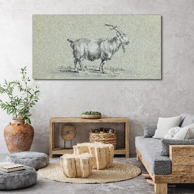 Tablou canvas Capră pe un fundal de hârtie gri