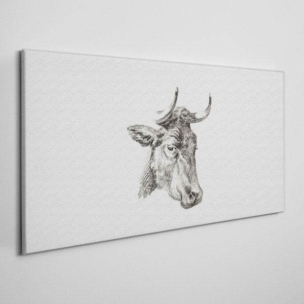 Tablou canvas Portretul unei vaci pe un fundal alb