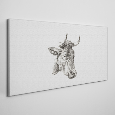 Tablou canvas Portretul unei vaci pe un fundal alb