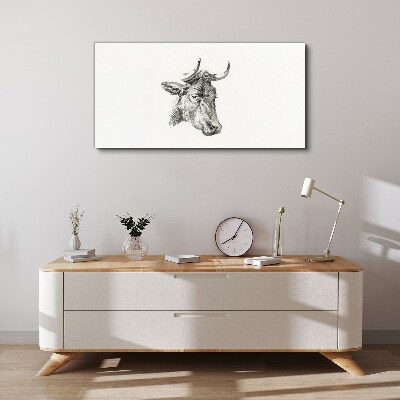 Tablou canvas Portretul unei vaci pe un fundal alb