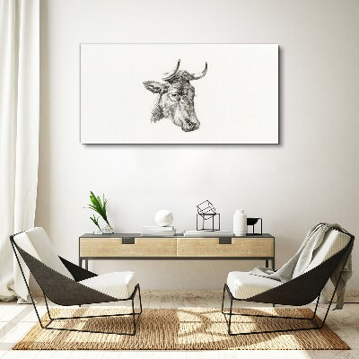 Tablou canvas Portretul unei vaci pe un fundal alb