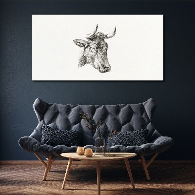 Tablou canvas Portretul unei vaci pe un fundal alb