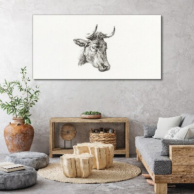 Tablou canvas Portretul unei vaci pe un fundal alb