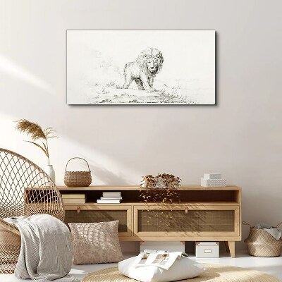 Tablou canvas Leul în contemplare