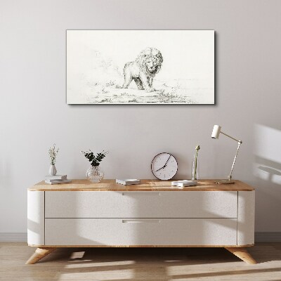 Tablou canvas Leul în contemplare