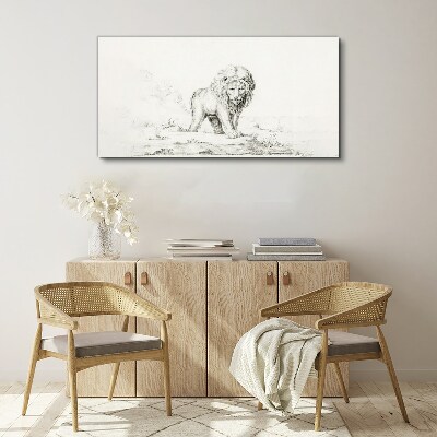 Tablou canvas Leul în contemplare