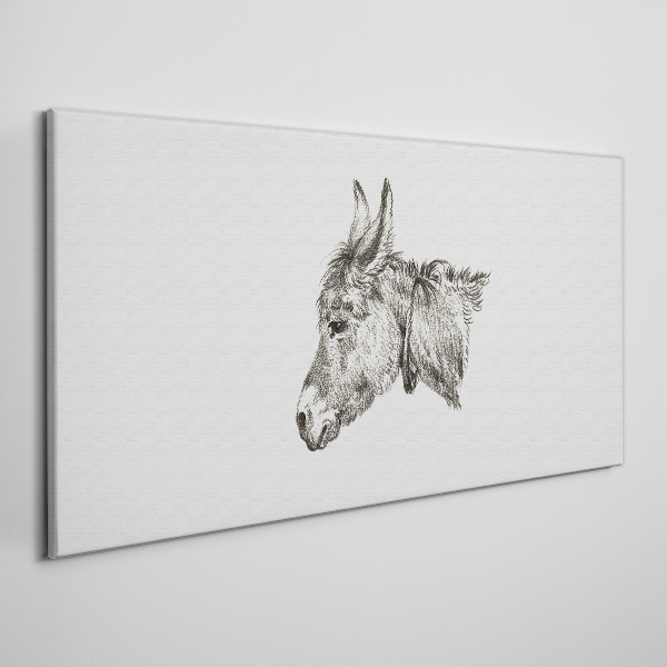Tablou canvas Portretul unui măgar în stil monocrom