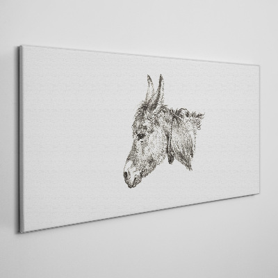 Tablou canvas Portretul unui măgar în stil monocrom