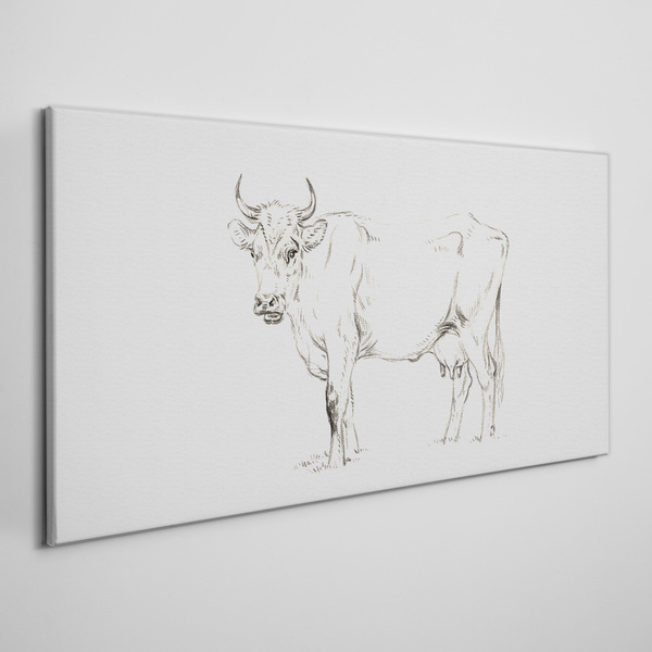 Tablou canvas Vaca pe un fundal alb