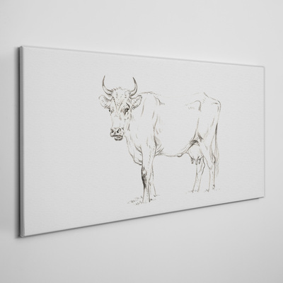 Tablou canvas Vaca pe un fundal alb