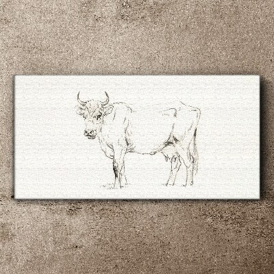 Tablou canvas Vaca pe un fundal alb