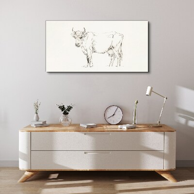 Tablou canvas Vaca pe un fundal alb